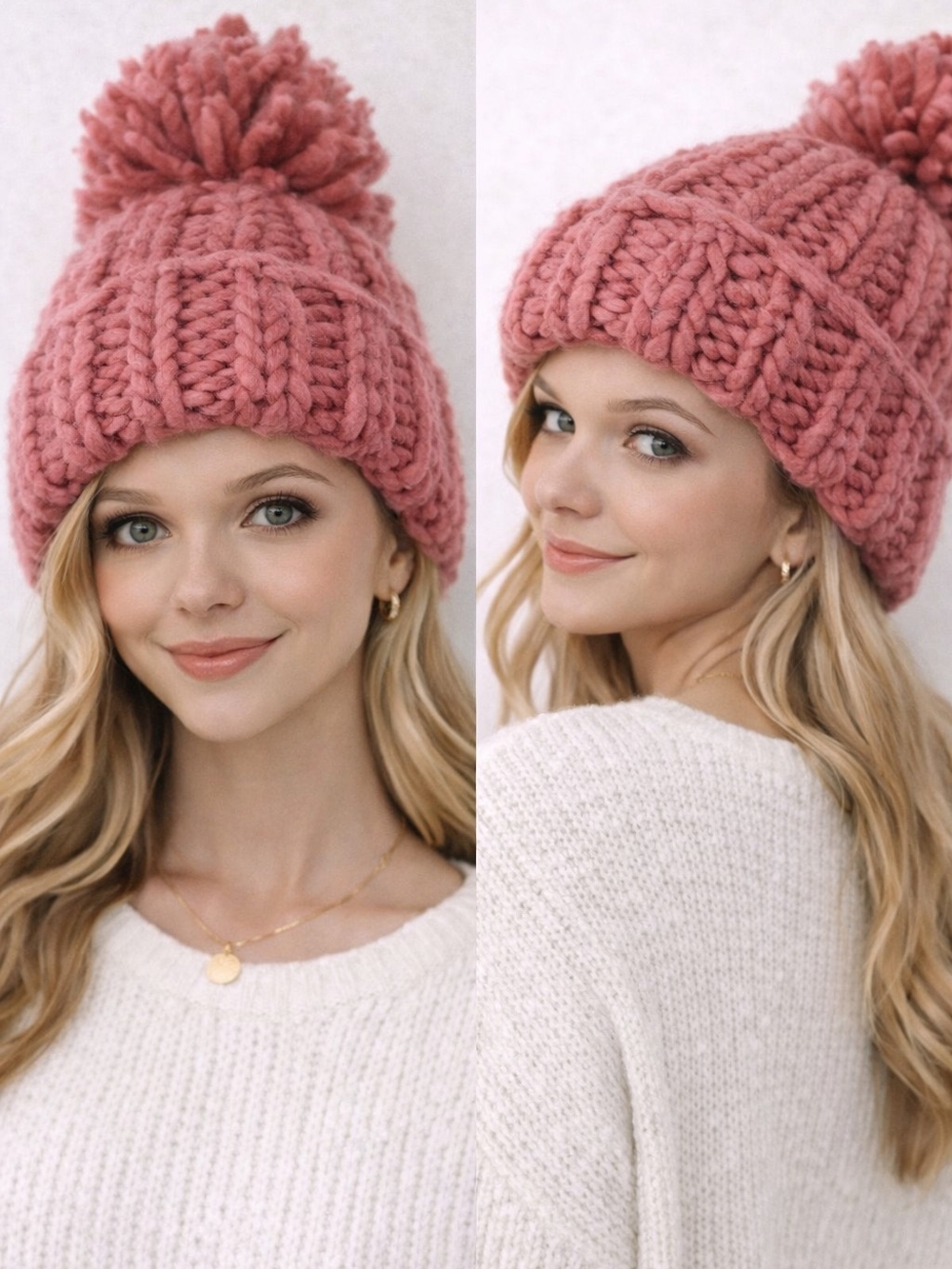 ASOS One Size Pink Chunky Knit Scarf